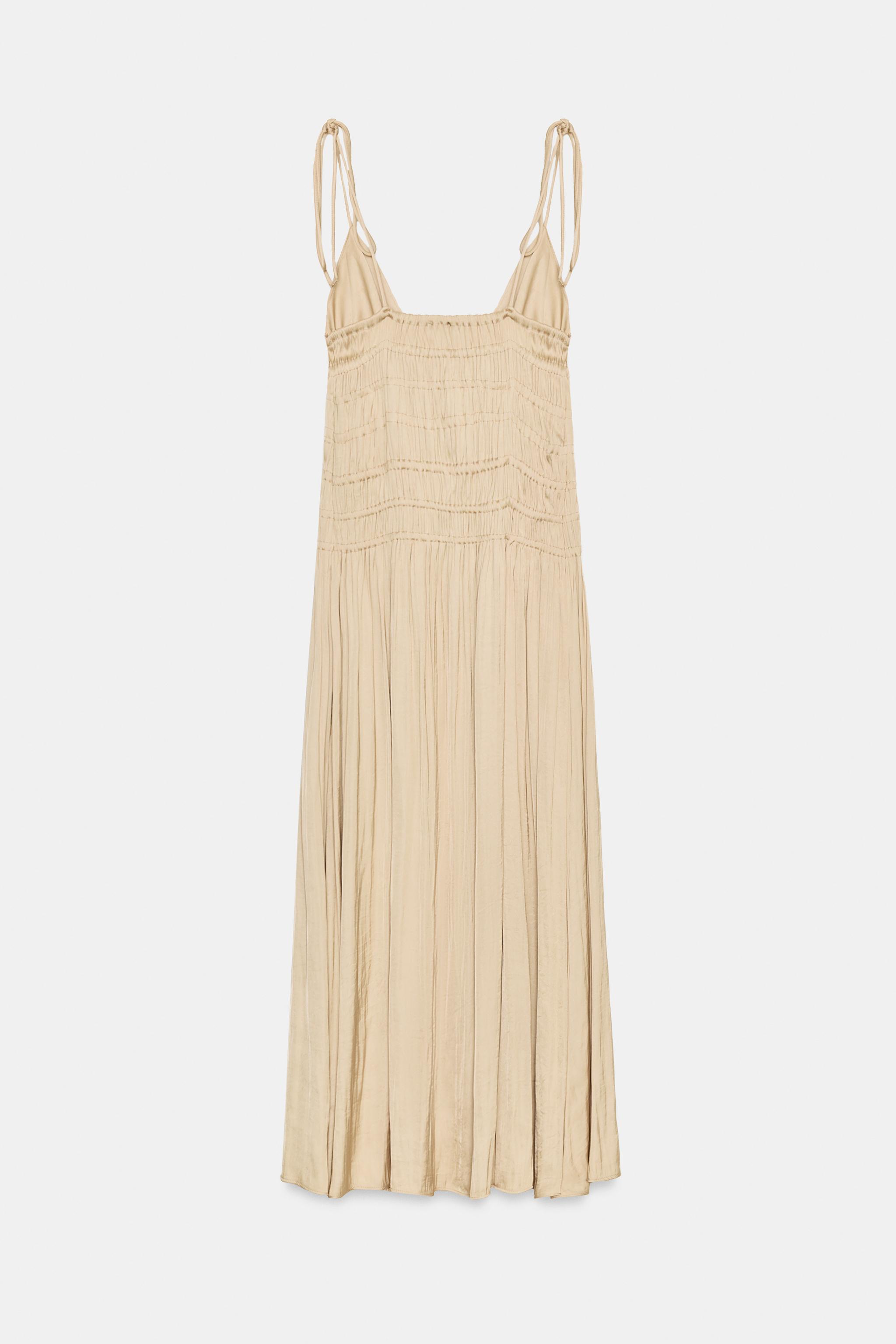 RUCHED SATIN MIDI DRESS